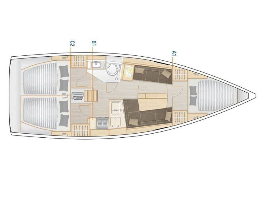 Hanse 348- 3 cab.